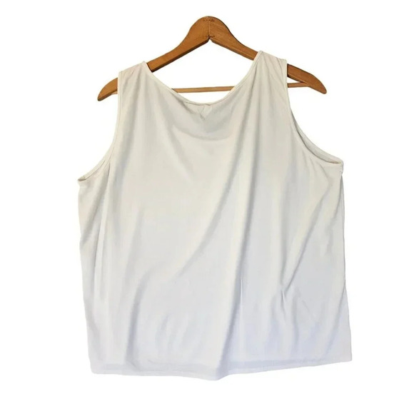 New Eileen Fisher Tank Top Women's Size 1X White 100% Silk Sleeveless Stretchy - Picture 2 of 5